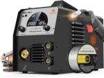 HZXVOGEN Poste à souder aluminium MIG250DP 250A 220V Gaz/Flux Core MIG/Stick/Lift TIG/Pulse/Aluminium Poste à souder MIG 6 en 1 Contrôle synergique professionnel