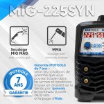 Poste à souder MIG MAG synergique 225 A 230 V avec affichage numérique