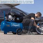 Compresseur d’air 50 L 10 bar 2200 W bicylindre aspiration 412 L/min lubrification à l’huile