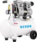 VEVOR Compresseur d'air silencieux sans huile 22 gallons 80 l air comprimé silencieux avec 2 manomètres pour réparation domestique, nettoyage du chauffage au sol, peinture en tôle