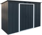 Abri de jardin en métal 9,16 m2 portes coulissantes ventilation – 8 x 4 Pent Roof, Anthracite
