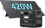 Station électrique portable 2048 Wh 2400 W LiFePO4 avec 13 sorties – F2400 black+SP420