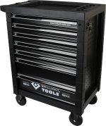 Chariot d’atelier 7 tiroirs avec 207 outils charge totale 400 kg verrouillage central roues avec freins – Sans outils