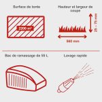 Tondeuse thermique 56 cm 224 cm3 bac 65 L