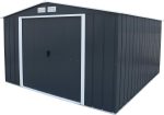 Abri de jardin en métal 9,16 m2 portes coulissantes ventilation – 10 x 12 Gable Roof, Gris
