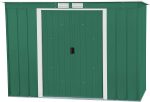 Abri de jardin en métal 9,16 m2 portes coulissantes ventilation – 8 x 4 Pent Roof, Vert