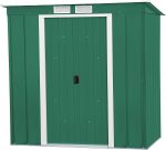 Abri de jardin en métal 9,16 m2 portes coulissantes ventilation – 6 x 4 Pent Roof, Vert