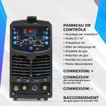 Poste à souder TIG AC DC 180 A 230 V avec affichage numérique