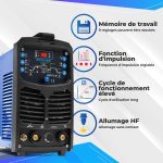 Poste à souder TIG AC DC 180 A 230 V avec affichage numérique