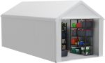 Abri de jardin PE 24 m³ avec parois latérales amovibles – 3x6m, Blanc.