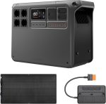 Station électrique portable 2048 Wh 3000 W avec recharge 45 min – Power 2000+200W panneau solaire flexible