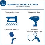 Compresseur d’air 400 V cuve 100 L 10 bar tri-cylindres entraînement par courroie 550 L/min