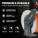 Enrouleur de tuyau d’air rétractable 15,2 m 300 psi mural