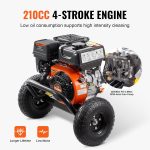 Nettoyeur haute pression à gaz 3500 PSI 10 L/min avec 5 buses