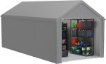 Abri de jardin PE 24 m³ avec parois latérales amovibles – 3x6m, Gris
