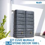 Kit citerne de pluie 1000 L mural gris graphite