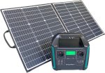 Générateur Electrique Portable 1000W avec Panneaux Solaires Pliable 200W Pack Générateur Solaire Batterie Externe 220V Sortir AC/USB/Type-C/QC 3.0