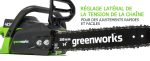 Tronçonneuse à batterie 35 cm 40 V moteur sans balais vitesse chaîne 12 m/s graissage automatique 2 batteries 2Ah chargeur