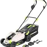 Tondeuse sans fil 37 cm 2×20 V avec bac et mulching