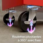 Servante d’atelier 5 tiroirs verrouillage centralisé avec roues et tapis antidérapants