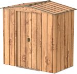 Abri de jardin en métal 4,37 m² toit monopente avec lucarne anthracite – 6 x 4 Top, Grain de bois marron