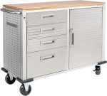 Établi mobile 4 tiroirs avec plateau bois