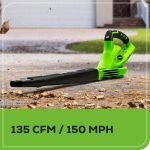 Souffleur sans fil 40 V vitesse variable 150 mph débit 130 CFM batterie 2 Ah chargeur inclus