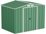 Abri de jardin en métal 9,16 m2 portes coulissantes ventilation – 8 x 6 Gable Roof, Vert