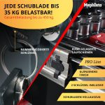 Servante d’atelier 12 tiroirs avec outils plan de travail bois et roulettes