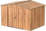 Abri de jardin en métal 4,37 m² toit monopente avec lucarne anthracite – 10 x 8 Top, Woodgrain