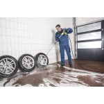 Nettoyeur haute pression eau froide 130 bar débit 500 l/h tuyau 15 m enrouleur nettoyeur de surfaces