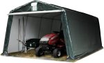 Tente garage 2,4×3,6 m bâche PE 450 N armature acier étanche protection UV vert