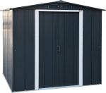 Abri de jardin en métal 9,16 m2 portes coulissantes ventilation – 6 x 6 Gable Roof, Gris