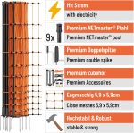 Filet électrifiable pour volailles 50 m hauteur 112 cm 16 piquets double pointe