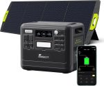 Station électrique portable 2048 Wh 2400 W LiFePO4 avec 13 sorties – F2400 black+SP200