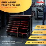 Servante d’atelier 12 tiroirs avec outils plan de travail bois et roulettes