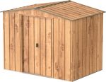 Abri de jardin métal 4,37 m² acier galvanisé portes coulissantes ventilation toit renforcé – 8 x 6 Top, Woodgrain