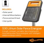 Électrificateur de clôture solaire lithium 0,3 J 32 km