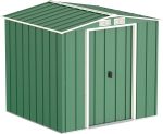 Abri de jardin en métal 9,16 m2 portes coulissantes ventilation – 6 x 6 Gable Roof, Vert