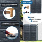 Kit citerne de pluie 1000 L mural gris graphite