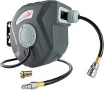 POPPSTAR Enrouleur de tuyau à air comprimé automatique 10m + 1m, diam. intérieur 5/16&quote; 8x12mm, 1/4&quote;BSPT, dévidoir automatique rétractable, Gris