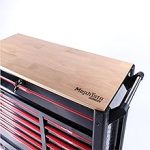 Servante d’atelier 12 tiroirs avec outils plan de travail bois et roulettes