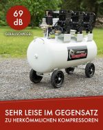 Compresseur d’air 100 L 8 bar sans huile 590 l/min 3300 W avec séparateur d’eau et réducteur de pression