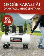 Compresseur d’air 100 L 8 bar sans huile 590 l/min 3300 W avec séparateur d’eau et réducteur de pression