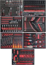 Servante atelier 7 tiroirs avec 390 outils et porte latérale