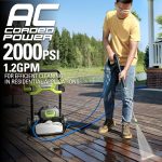 Nettoyeur haute pression électrique 2000 PSI 1,2 GPM avec réservoir de savon