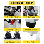 Compresseur d’air sans huile 80 L 2200 W 220 V 8 bar 2 manomètres débit 495 L/min sur roues