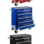 Servante d’atelier 5 tiroirs verrouillage centralisé avec roues et tapis antidérapants