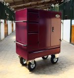 Malle de concours Midi Pourpre 137,5x100x60 cm acier laqué 2 selles 3 tiroirs