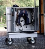 Malle de concours Midi 137,5x100x60 cm acier laqué 2 selles 3 tiroirs